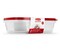 Large Rectangular Plastic Food Storage Containers, 1 Gallon, 2 Packs, Red